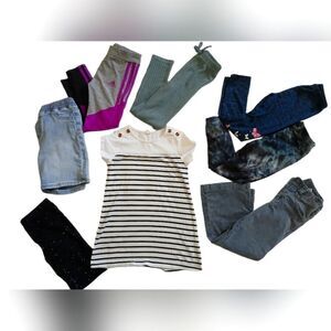 Girl Apparel Set with Stripes and Denim